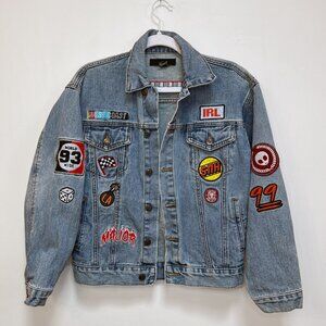 Women's Forever 21 Patch Jean Jacket, Retired / Sold Out, Sz S, 15 Y2K Patches